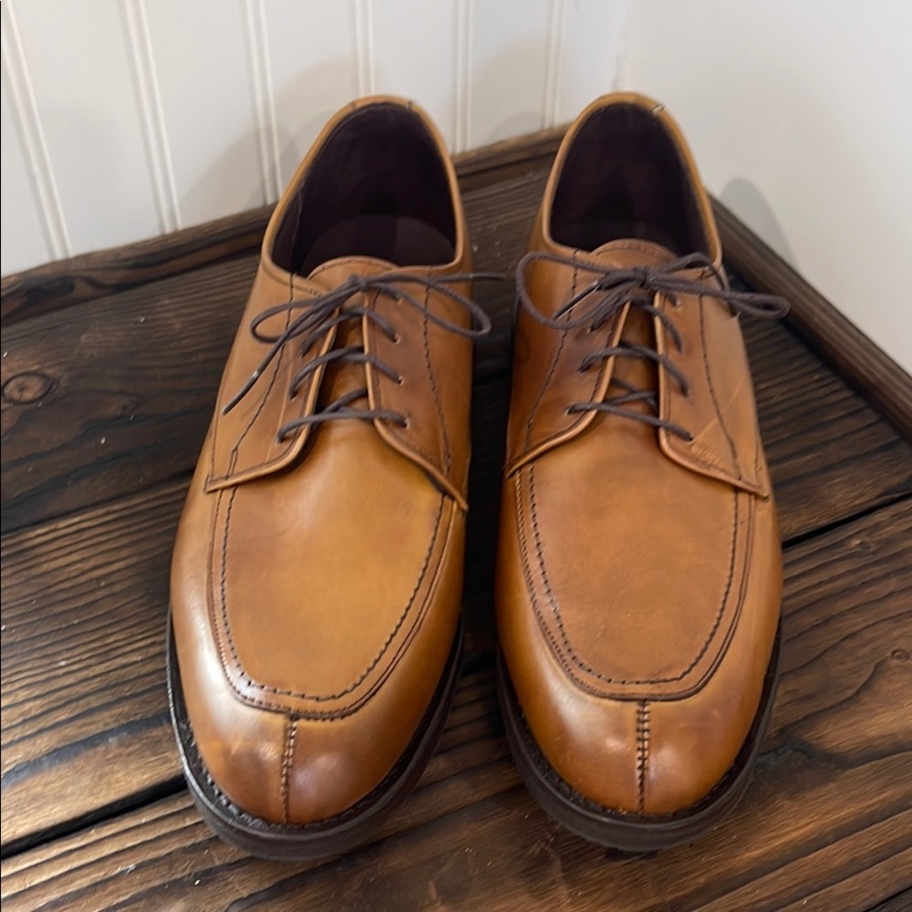 New Allen Edmonds Brown Leather Derby Oxfords Dress Shoes Mens 10